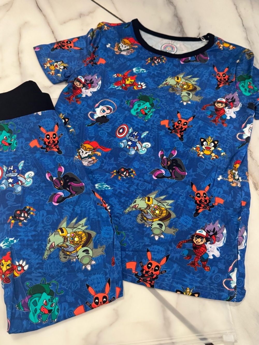 MarvelxPokemon Mashup PokeHeros Bamboo Pajama Set Size 6/7
